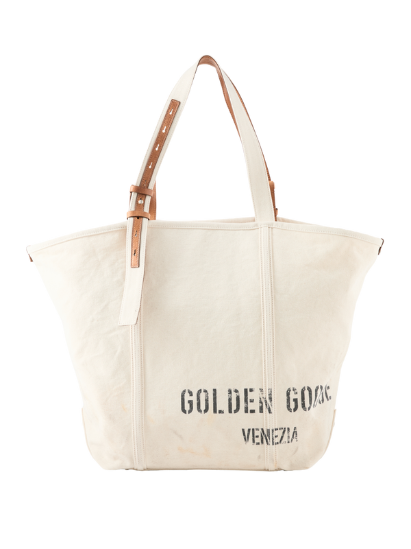 Shopper aus Canvas Crème