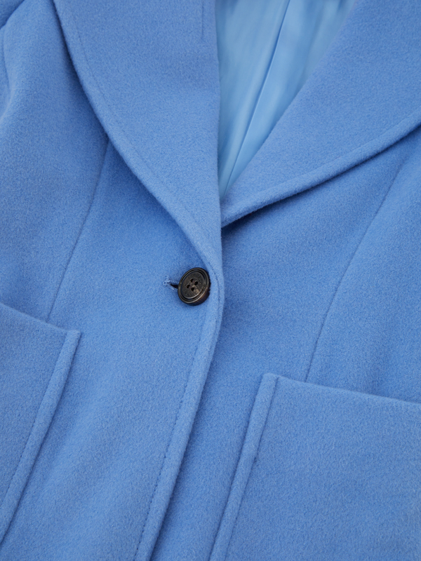 Wollmantel Mittelblau