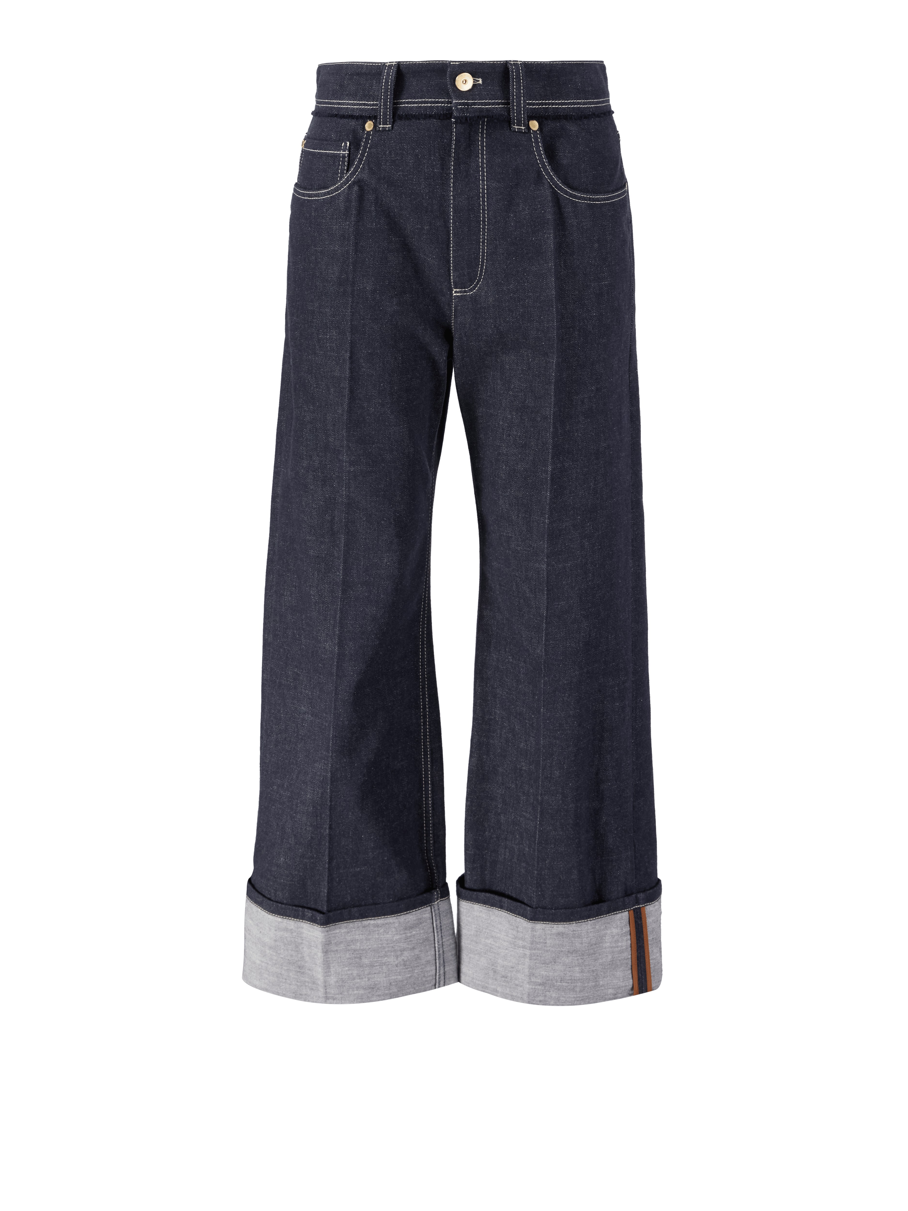 Wide-Leg Jeans Marineblau