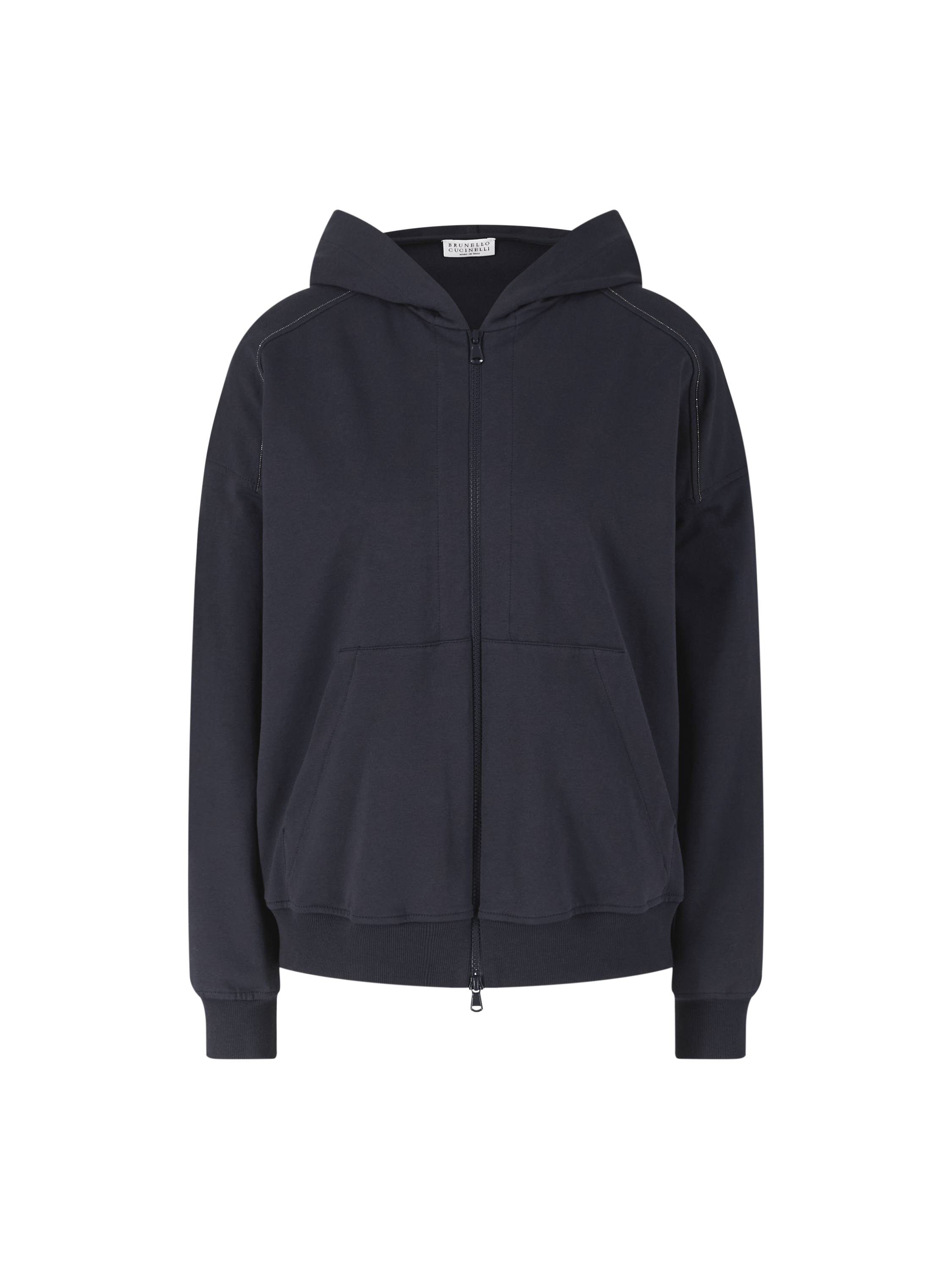 Sweatjacke mit Monili-Perlen Marineblau