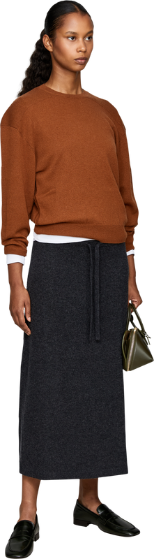 Wool-cashmere crew-neck jumper brown