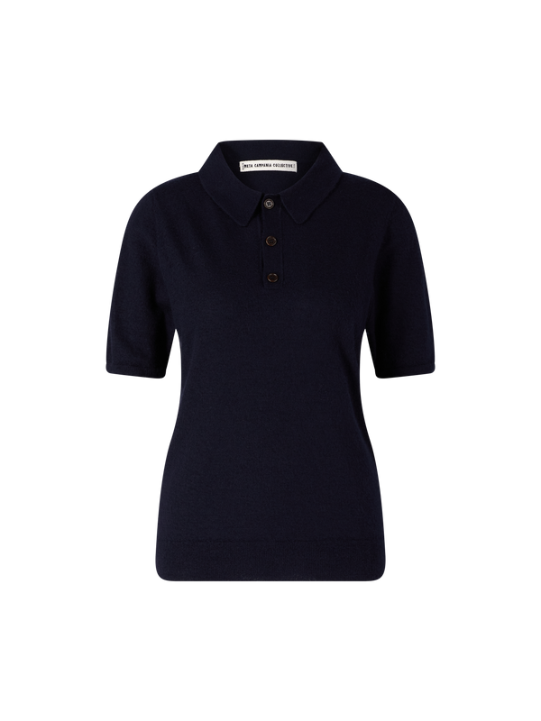 Cashmere-Poloshirt Marineblau