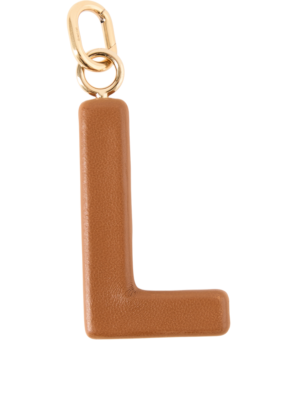 'L LETTER' charm in Golden Tan lambskin leather