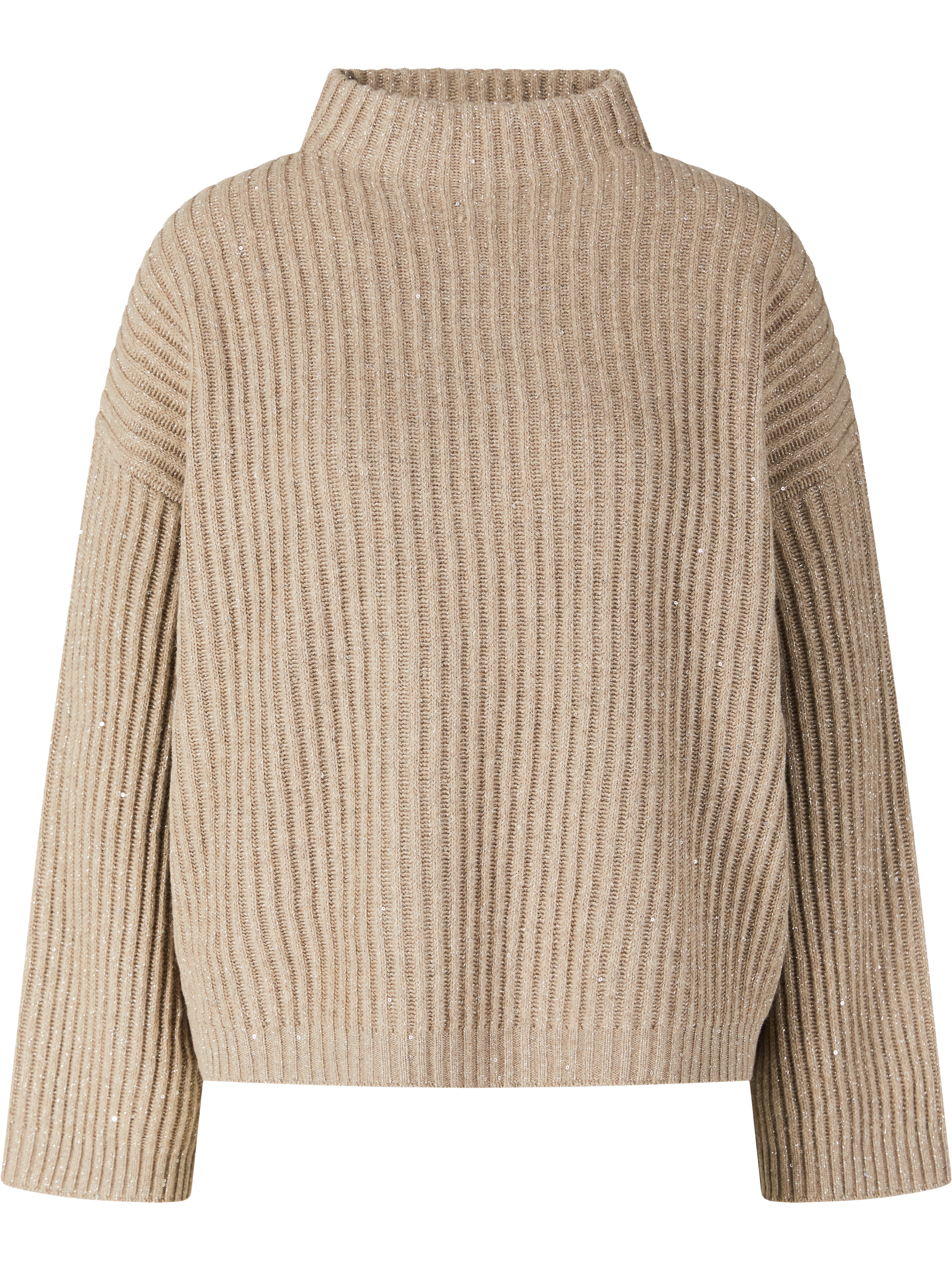 Cashmere-Wollpullover mit Pailletten Beige