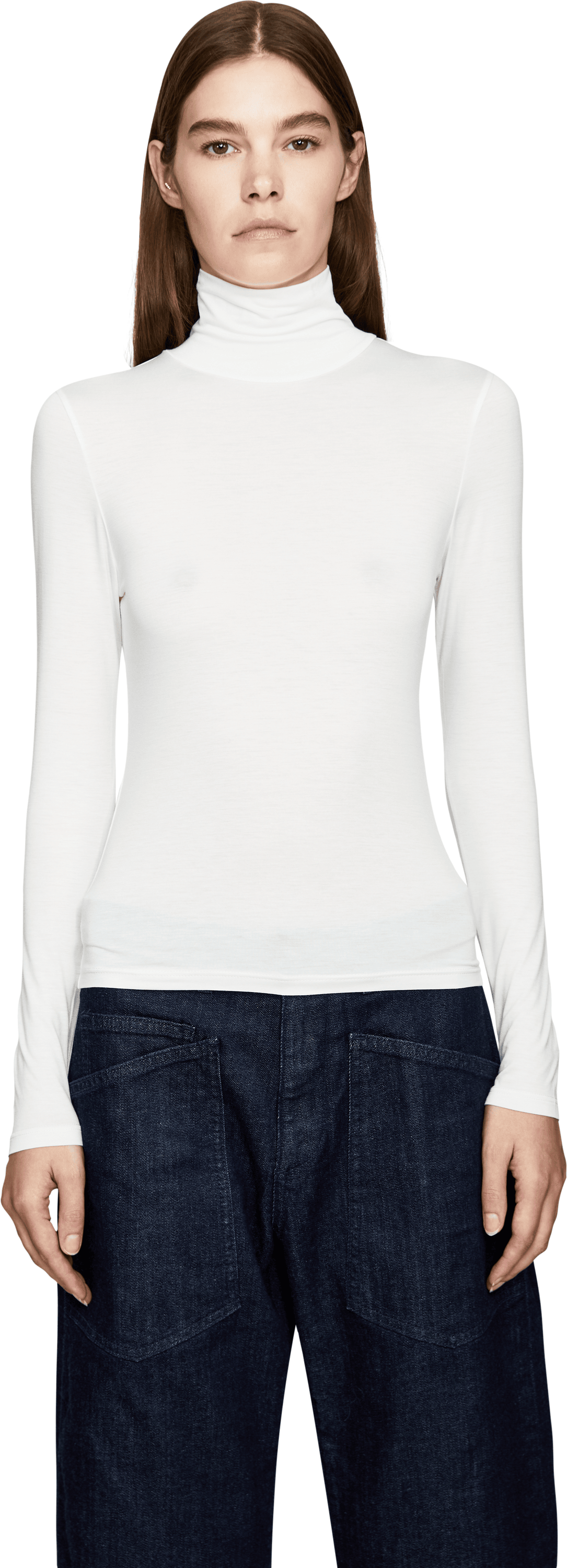 NILI LOTAN Langarmshirt 'Keria' Crème, Frontansicht – UNGER.DE