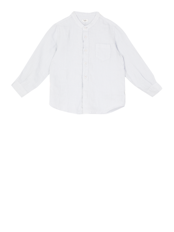 Leinenhemd mit Brusttasche Hellblau