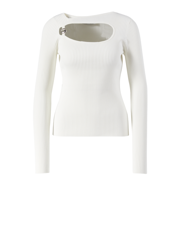Cut-Out Pullover Weiß