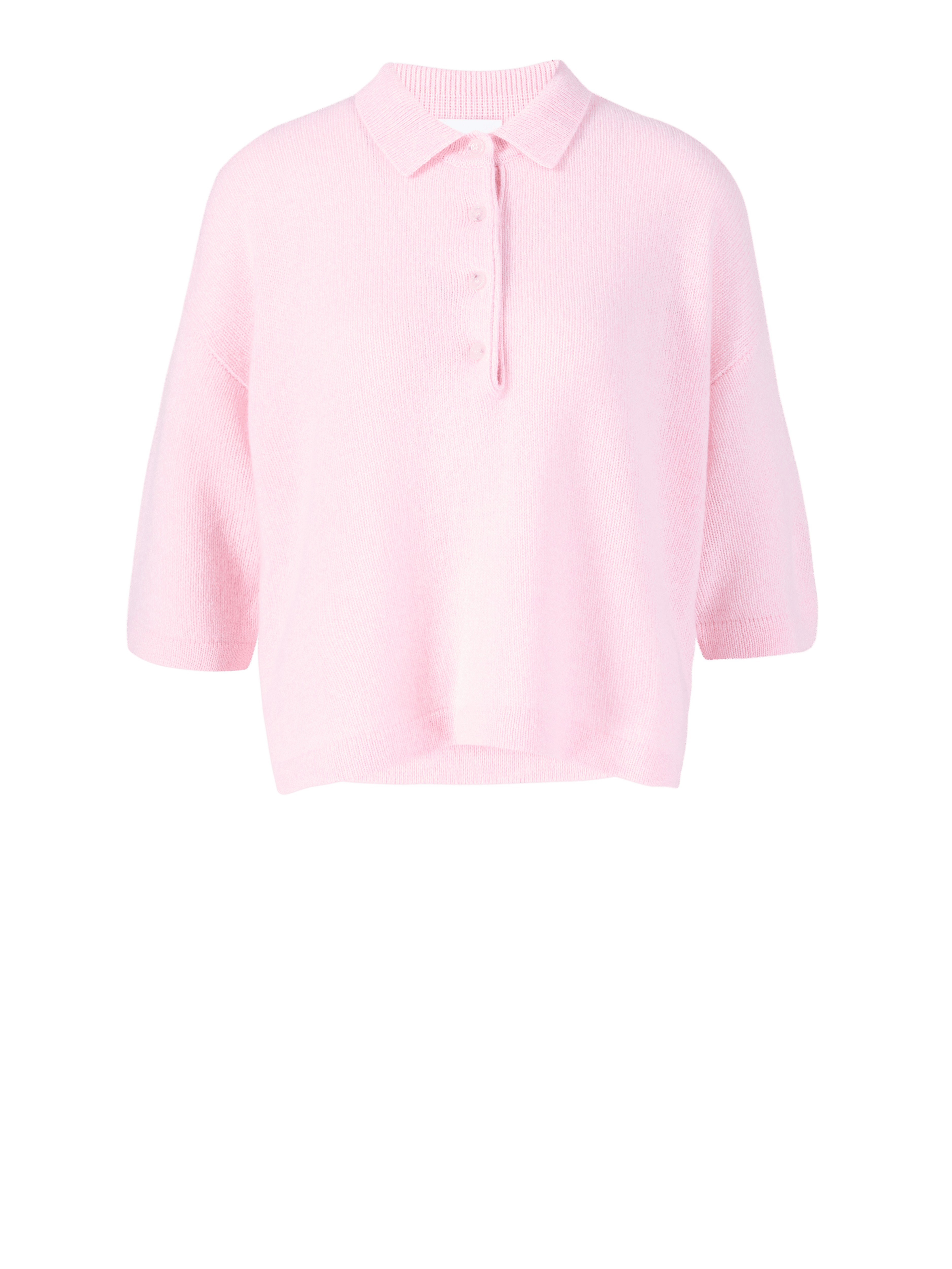 Cashmere-Pullover mit Polokragen Rosa