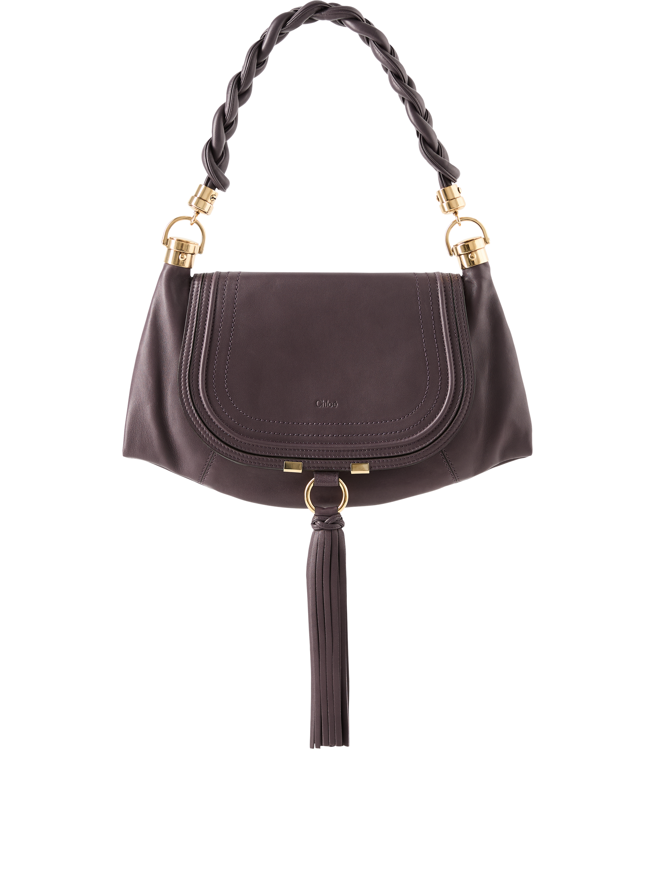 Chloé Schultertasche 'Marcie Foulard Small' Kohl Violine, Produktansicht – UNGER.DE