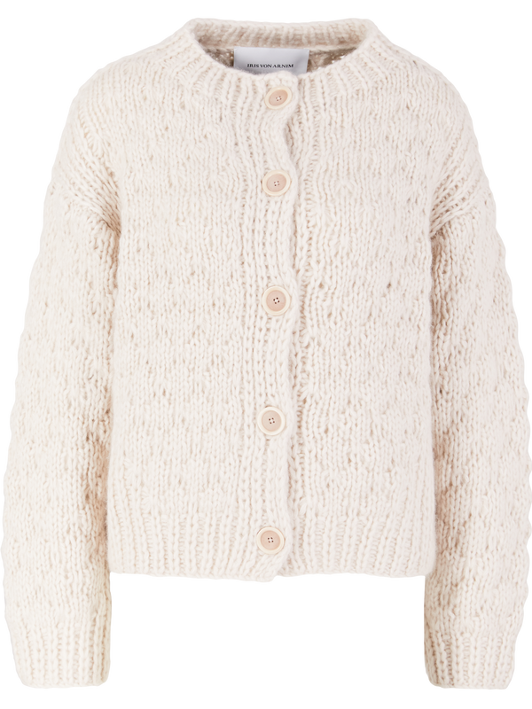 Cashmere-Seidenstrickjacke 'Lioma Handstrick' Alabaster