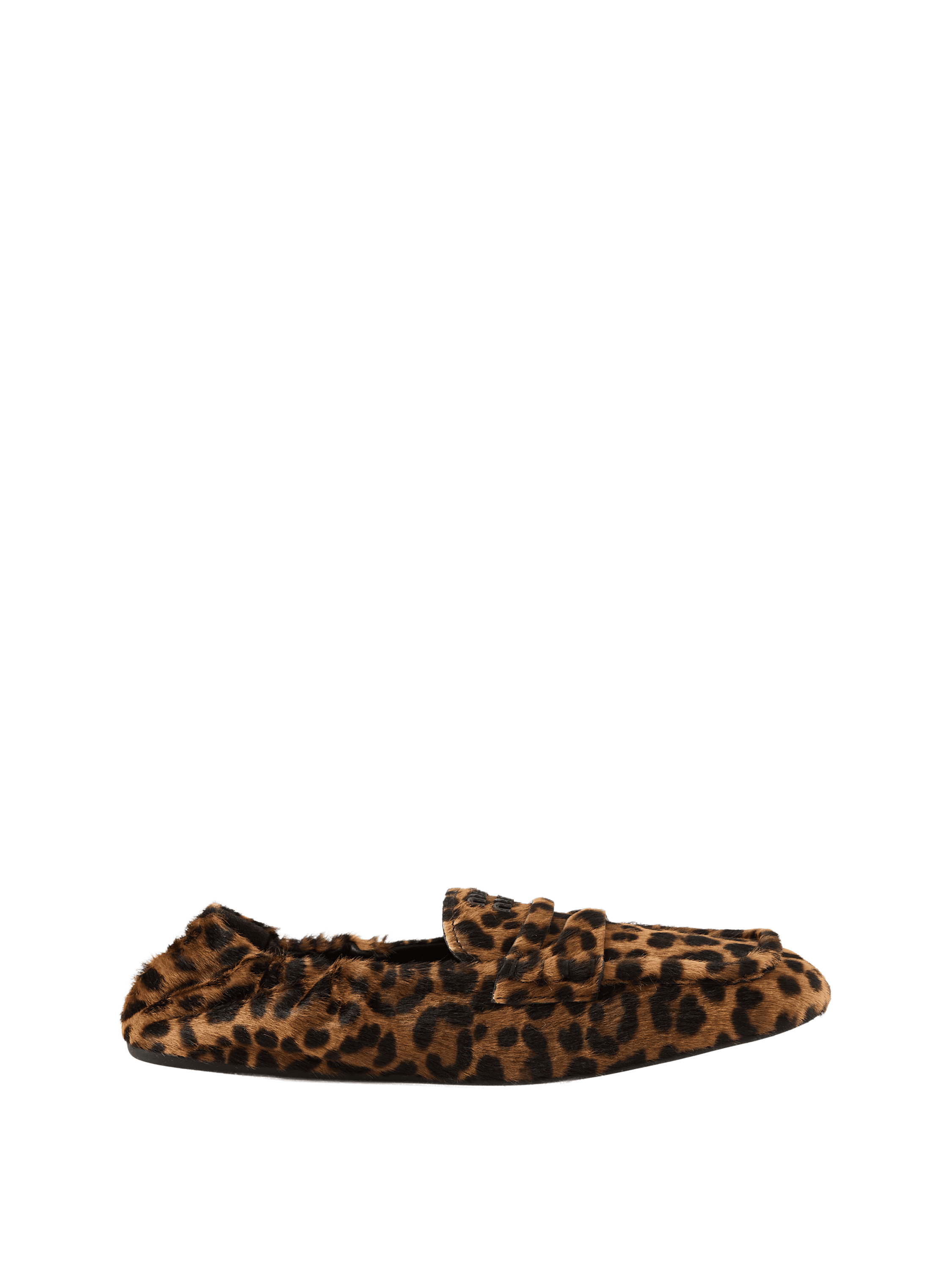 Mokassins aus Kalbshaar mit Leoparden-Print Braun