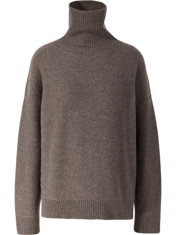 'Maggie' cashmere turtleneck jumper, brown