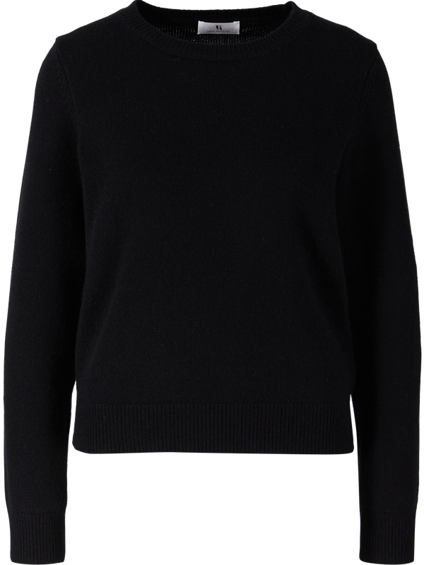 Cashmere-Pullover mit Rundhalsausschnitt Black