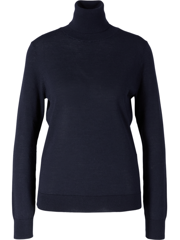 Woll-Cashmere-Seidenpullover 'The Fine Rollneck' Midnight