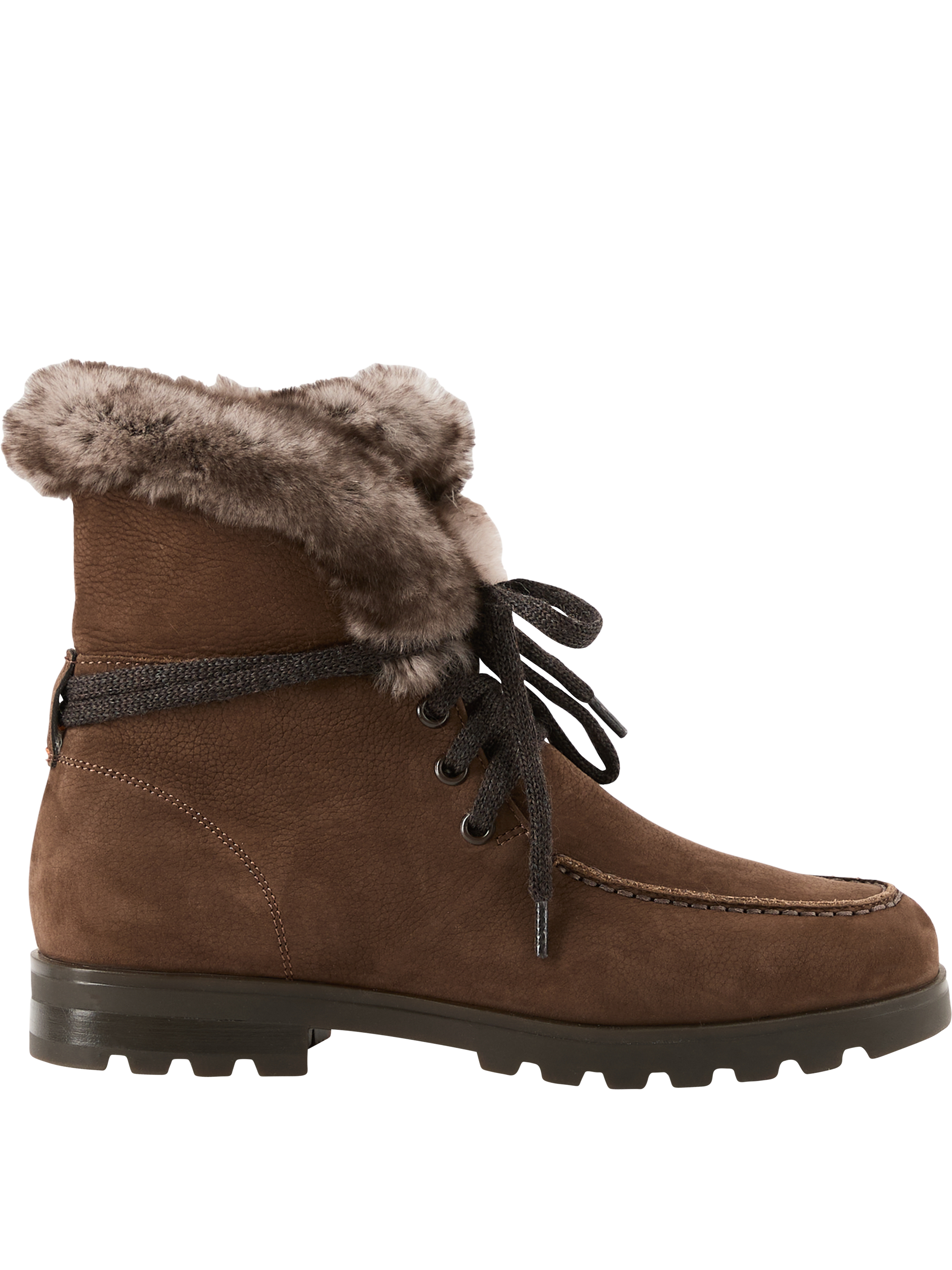 Santoni Stiefletten mit Shearling-Futter Dunkelbraun, Produktansicht – UNGER.DE