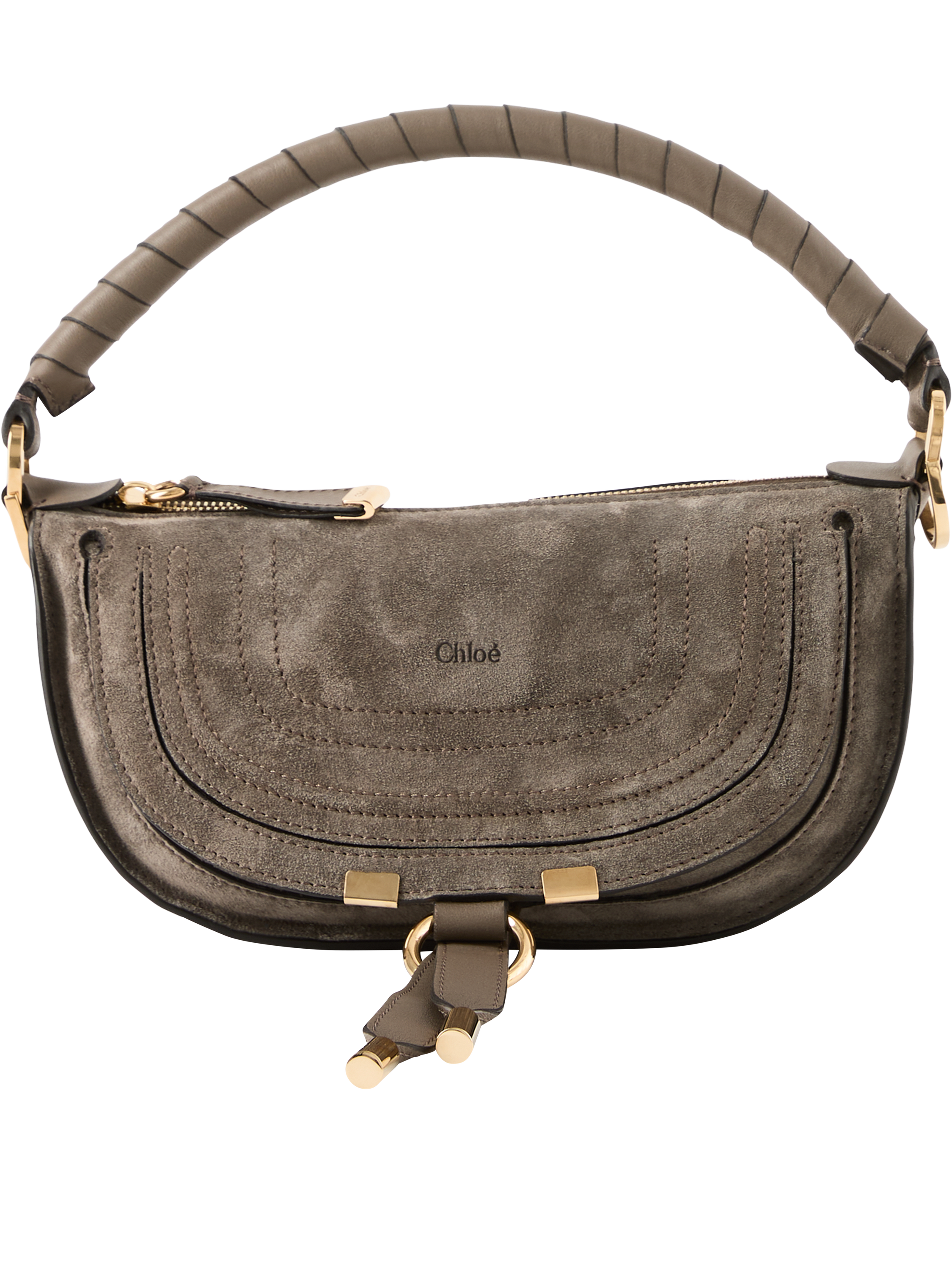 Chloé Schultertasche 'Marcie Mini' Nickel Grey, Produktansicht – UNGER.DE