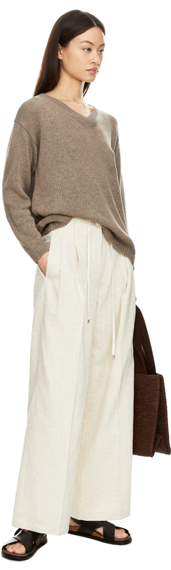 Pullover 'Diona' aus Seide und Leinen Taupe