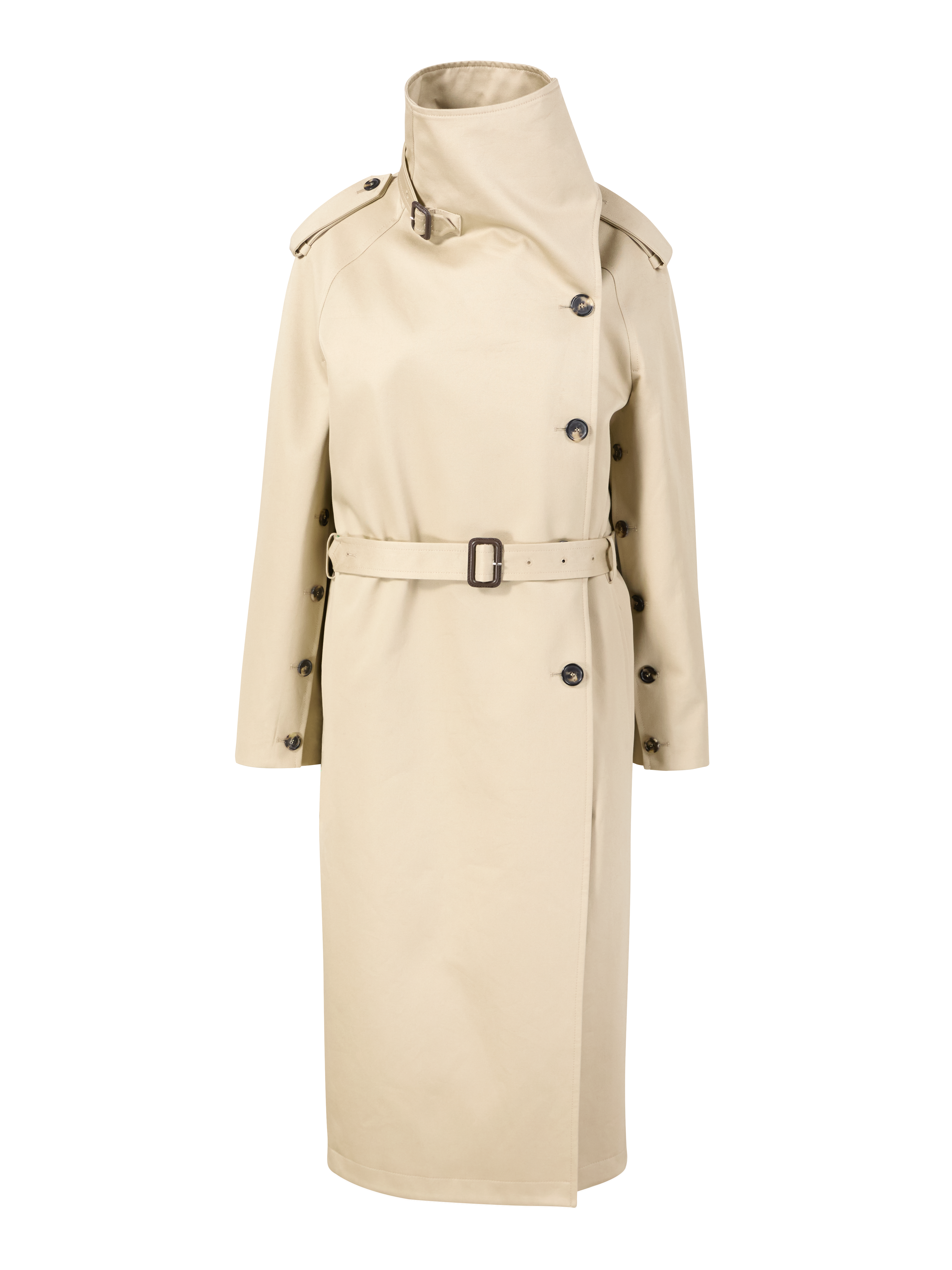 Oblique' trench coat in cream