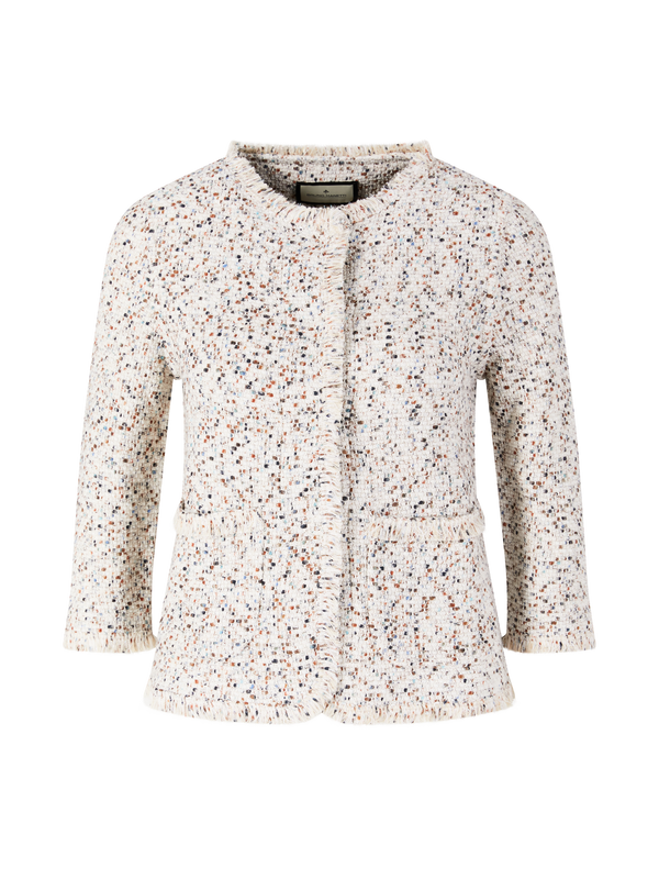 Kurze Jacke mit Fransen Braun