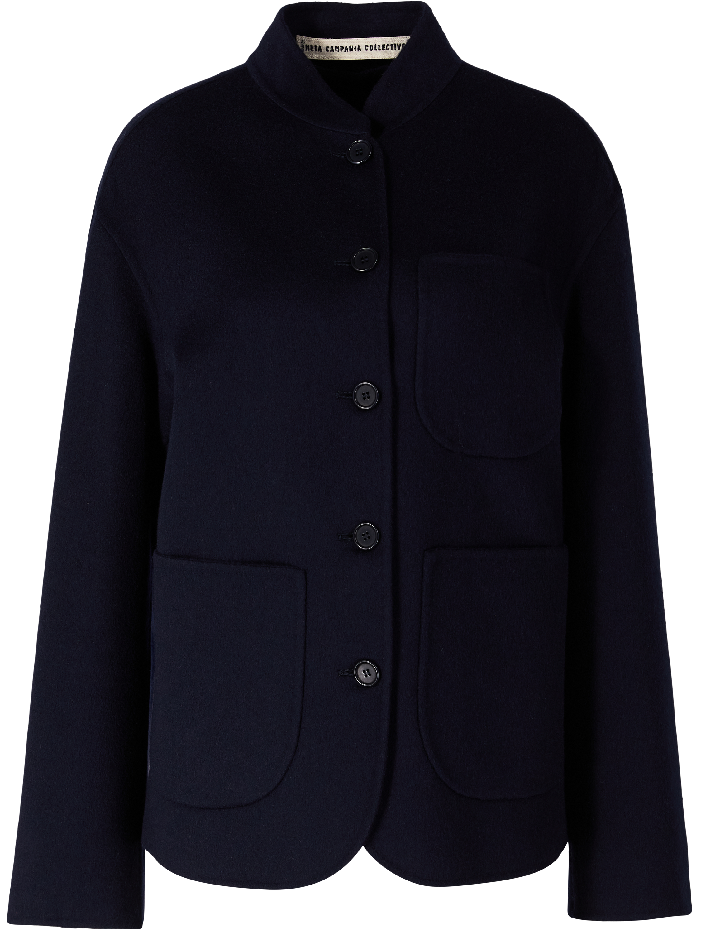 'Julian' Cashmere and Silk Jacket, Navy Blue