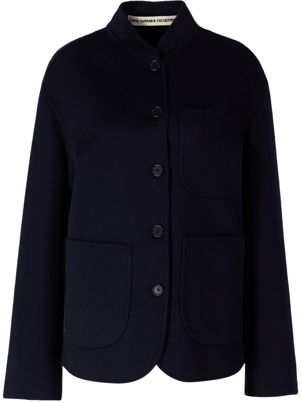 Casmere-Seidenjacke 'Julian' Marineblau
