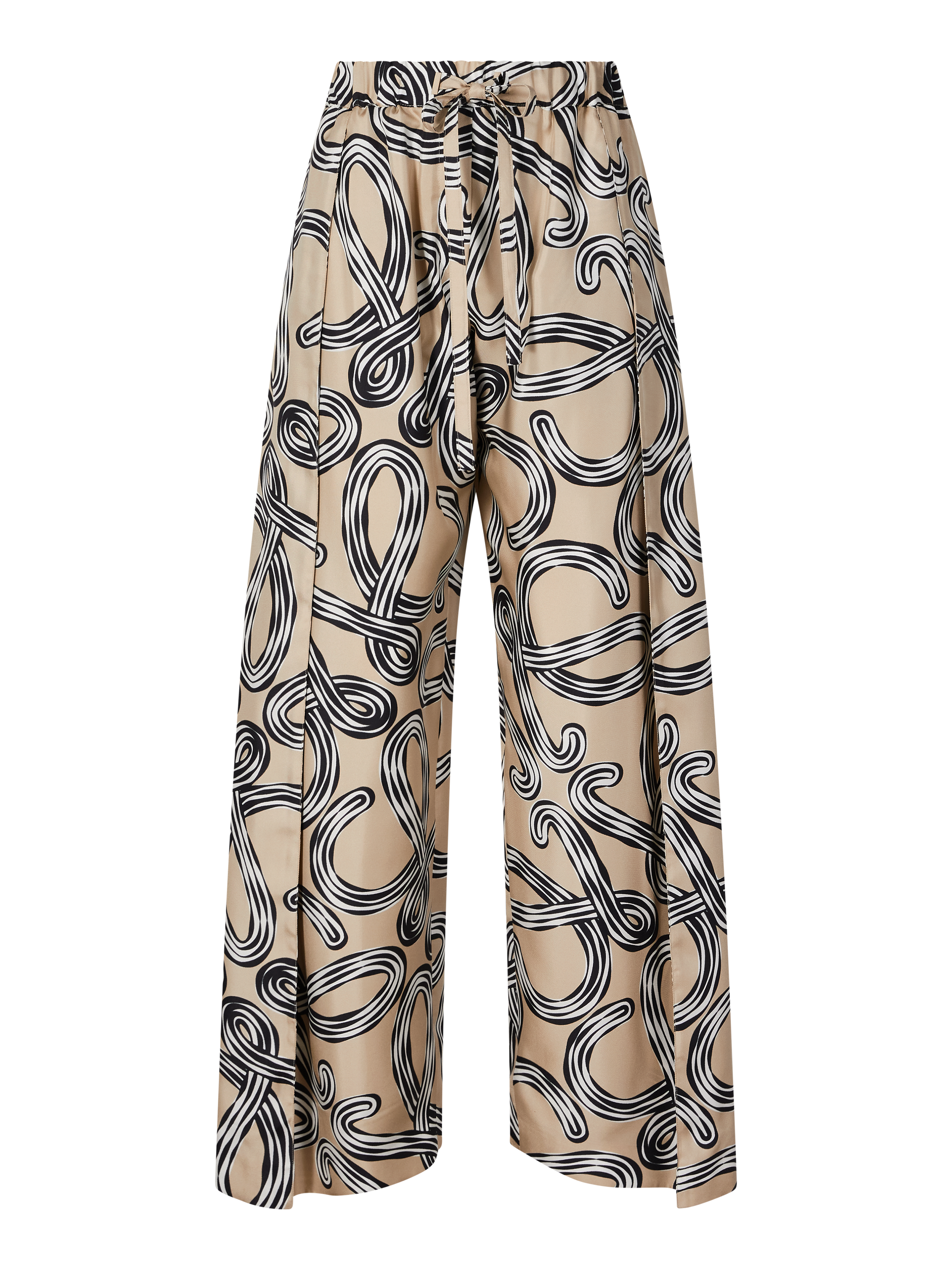Paula’s Ibiza Beige Silk Trousers