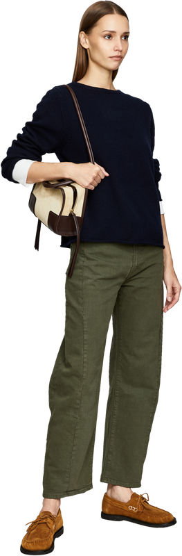 Cashmere-Pullover mit Rundhalsausschnitt Marineblau