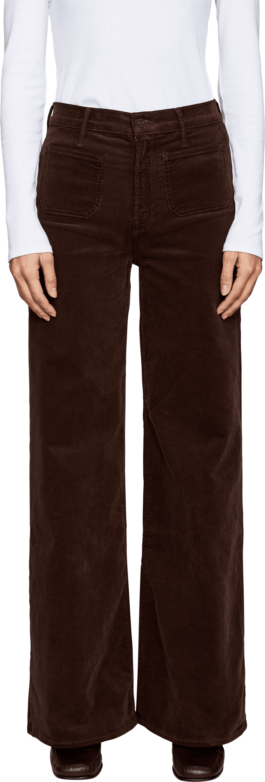 Mother Wide-Leg Jeans 'The Patch Pocket Undercover Sneak' Braun, Frontansicht – UNGER.DE