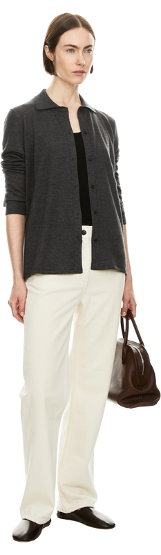 Cashmere-Seidenhemd 'Ocari' Anthrazit