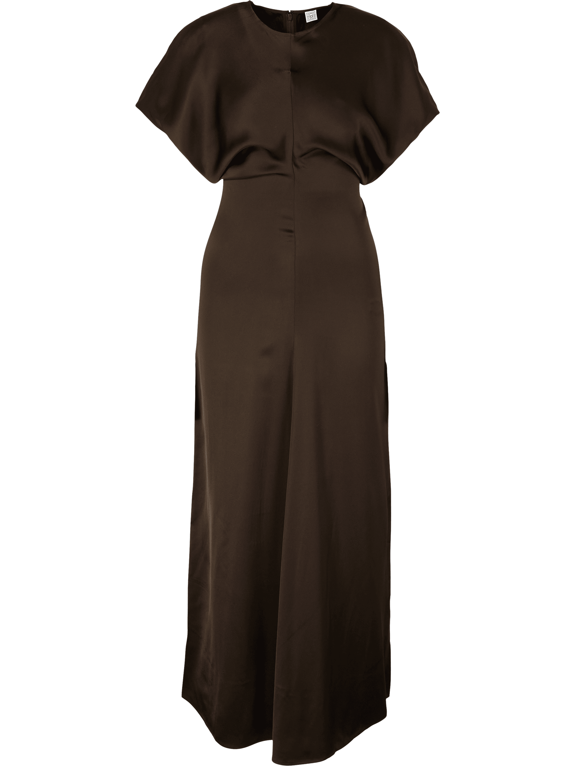TOTEME 'Slouch' maxi dress in dark brown satin, Product view – UNGER.DE