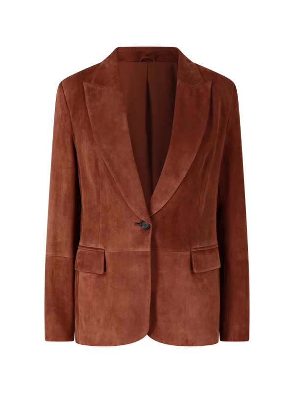 Blazer aus Lammleder mit Monili-Perlen Rot