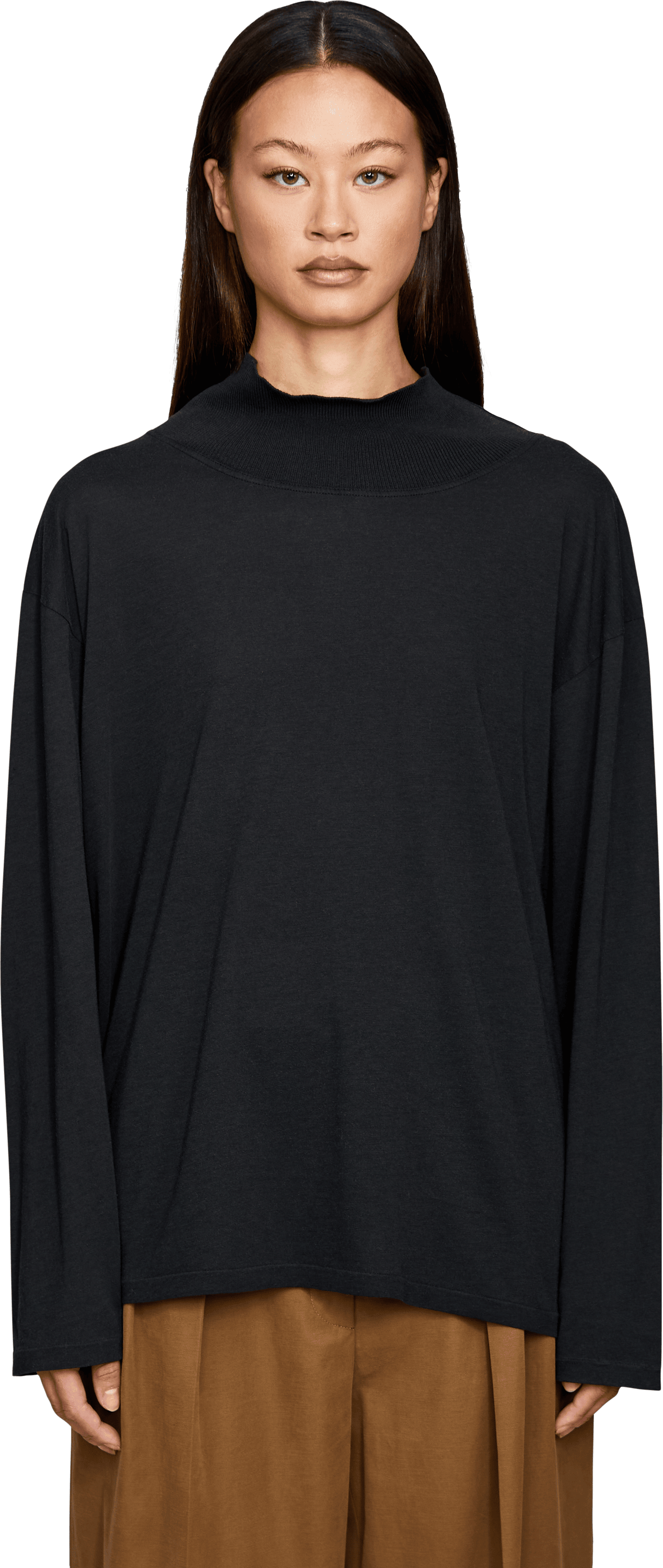 The Row 'Karito' Long-Sleeved T-shirt, Black, Front view – UNGER.DE