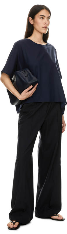 Navy blue virgin wool T-shirt