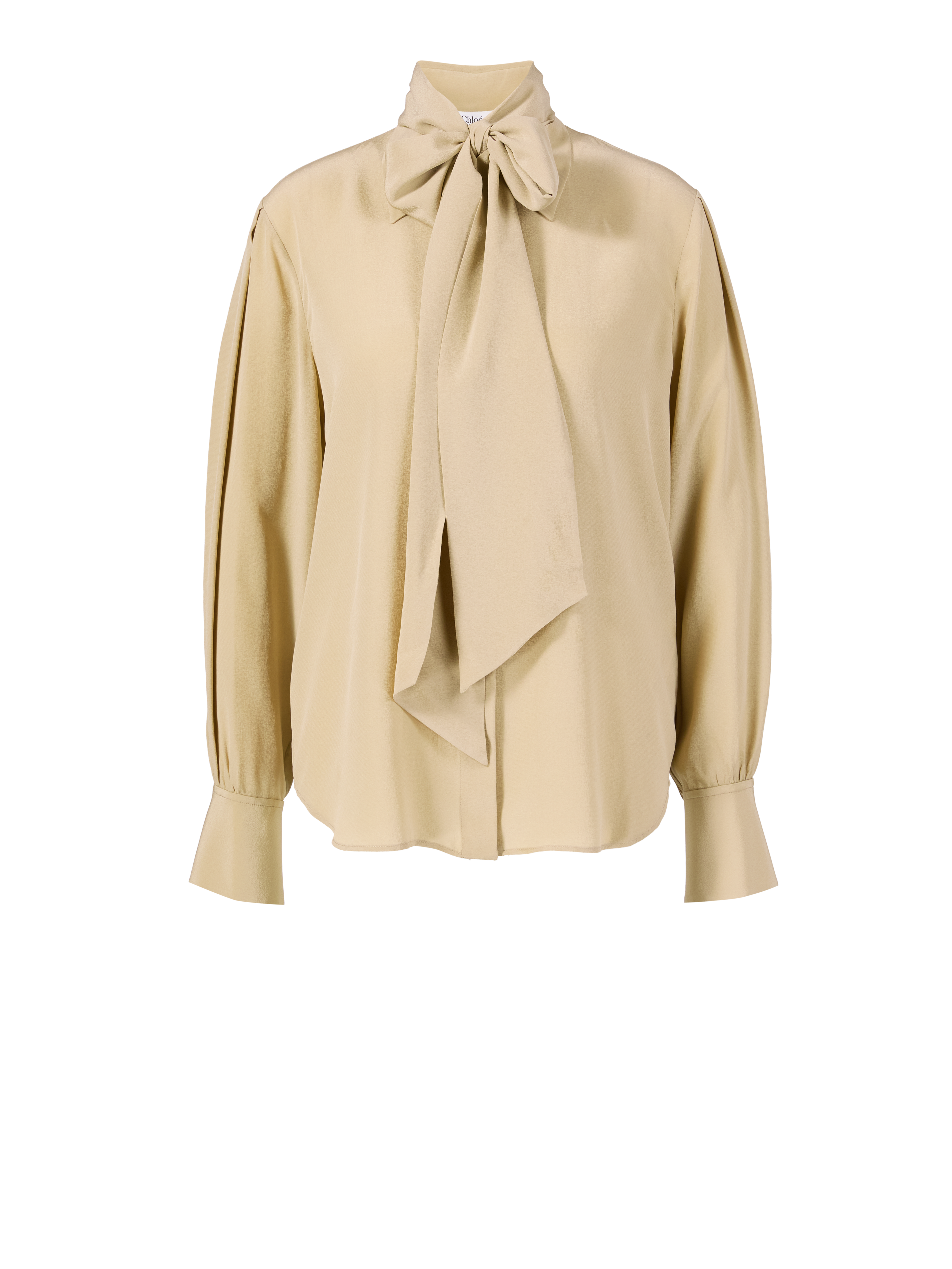 Bluse mit Schleife Beige