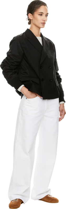 Zweireihige Jacke aus Wolle Schwarz