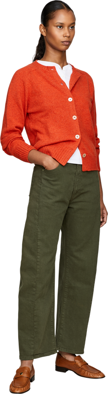 'Blyth' wool cardigan with dropped shoulders – Orange