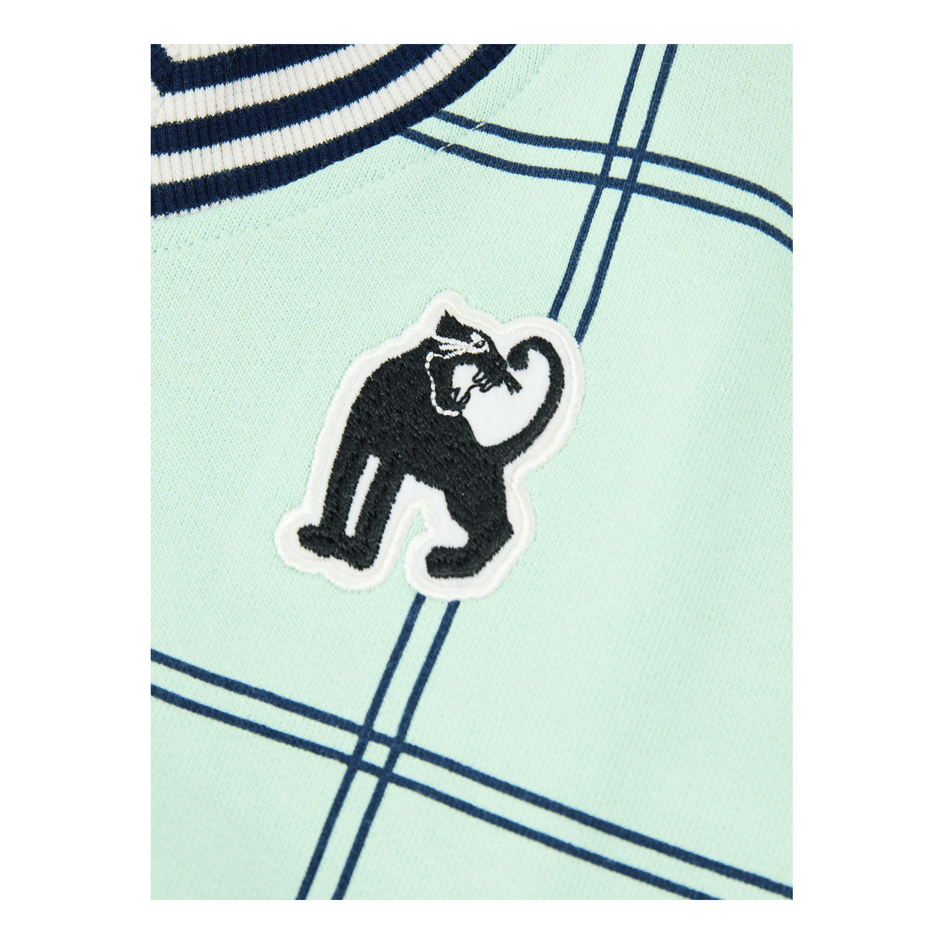 Mini Rodini Sweatshirt 'Check Panther Patch' Hellgrün, Frontansicht – UNGER.DE