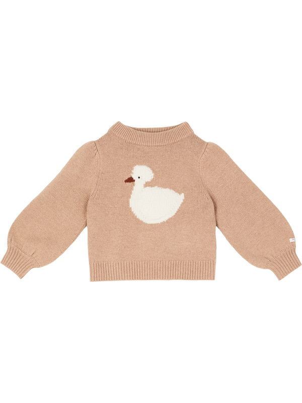 'Duck' jumper in beige merino wool
