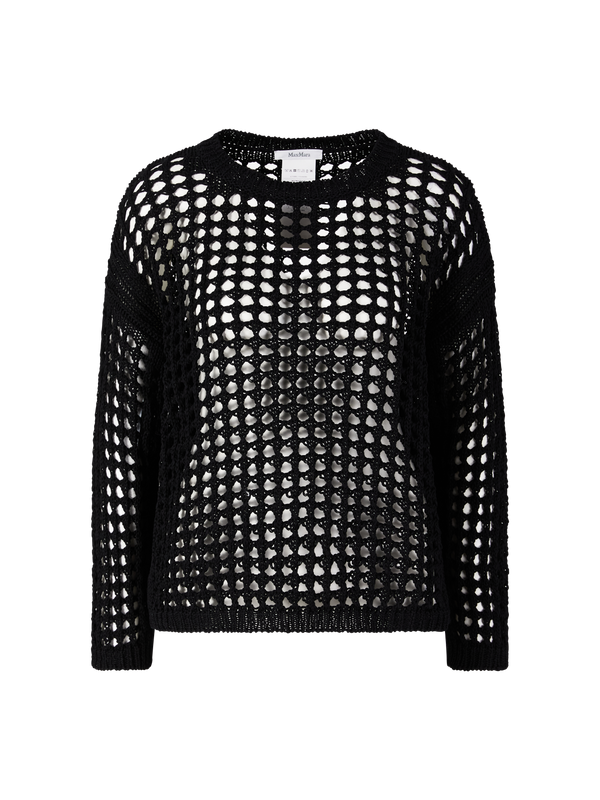 Pullover 'Febe' mit Lochstrickmuster Schwarz