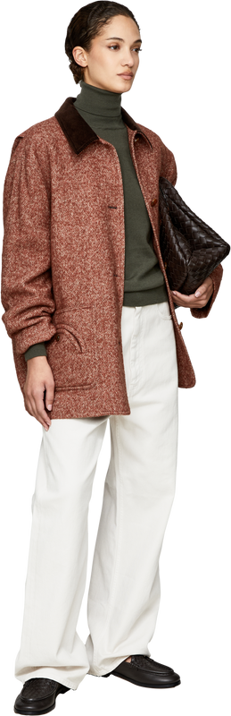 'Moody' jacket with corduroy collar – red