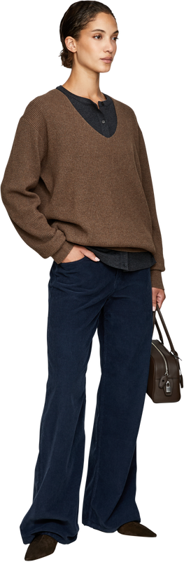 'Phef' Cotton and Cashmere Jumper, Brown