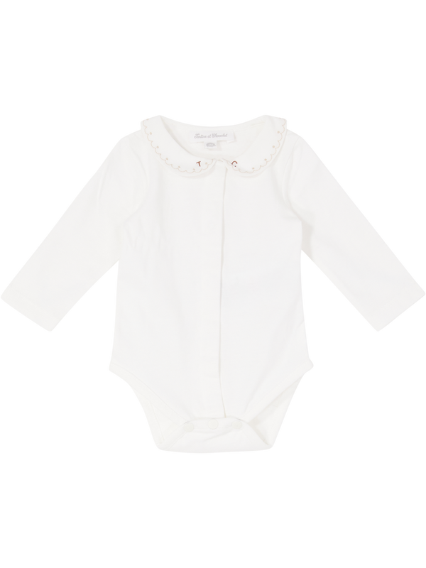 Tank top with hand-embroidered TC logo on the collar – White