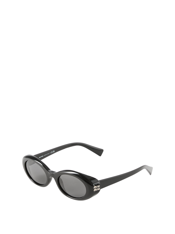 Ovale Sonnenbrille Schwarz/Dunkelgrau
