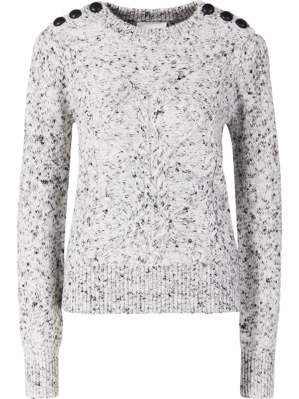 Mottled jumper 'Anastasia' with cable knit pattern grey 