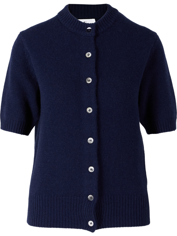 Kurzärmelige Cashmere-Strickjacke Midnight