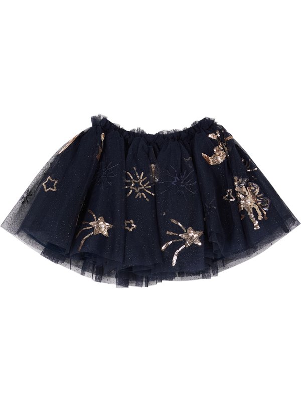 'Yvonne' tulle skirt with sequins, navy blue