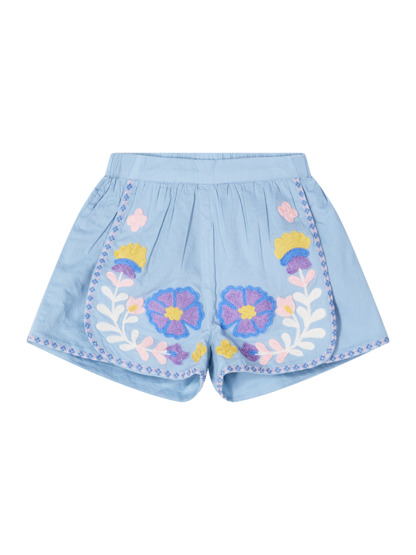 Bestickte Shorts 'Maiwen' Hellblau