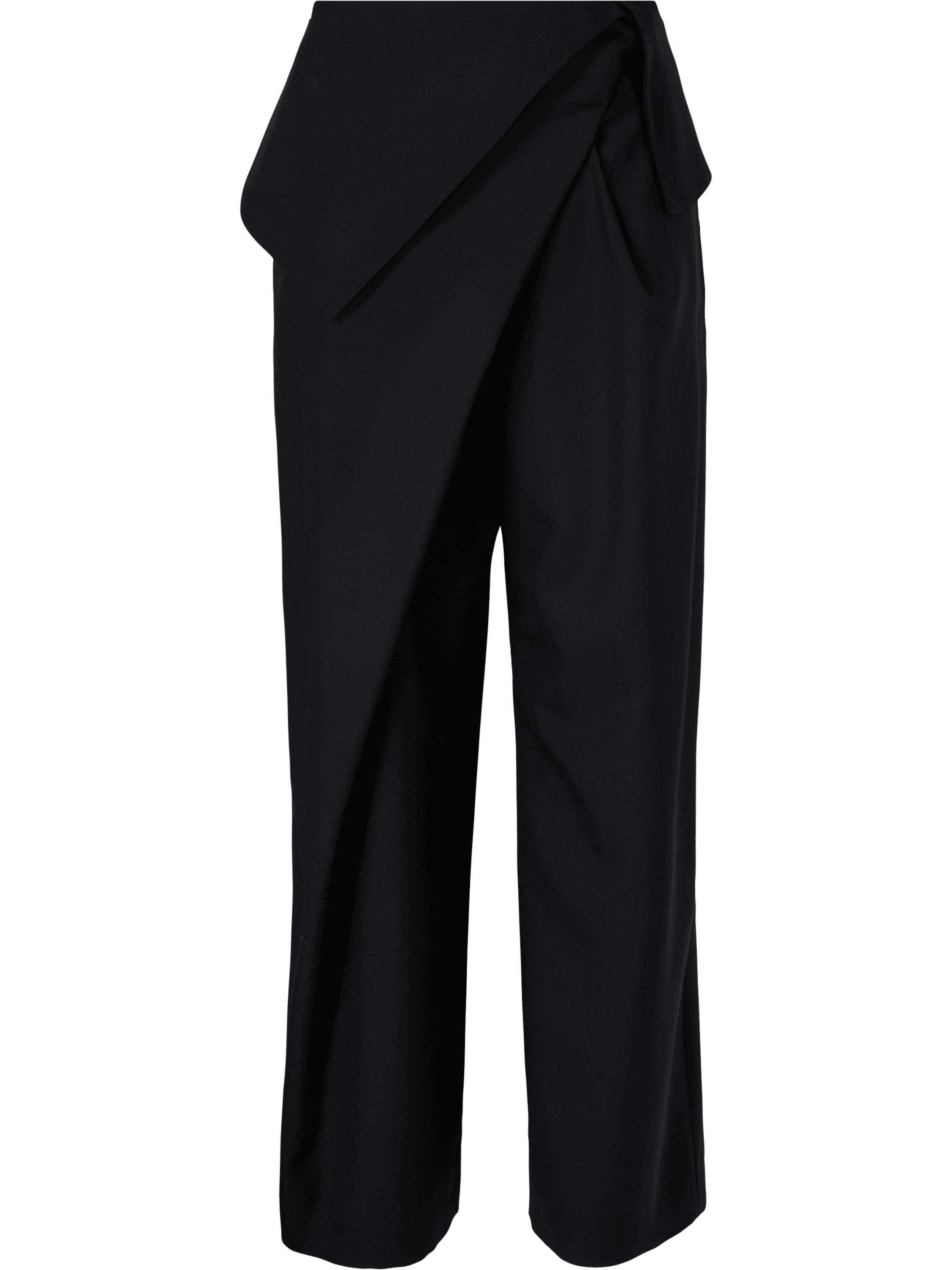 LOEWE Drapierte Wollhose mit Logo-Stickerei Schwarz, Produktansicht – UNGER.DE