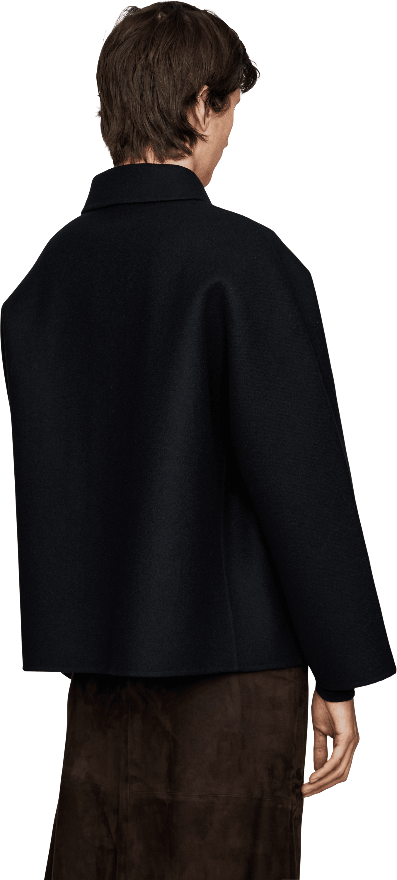extreme cashmere x Woll-Cashmere-Jacke 'n°526 Jamie' Schwarz, Rückansicht – UNGER.DE