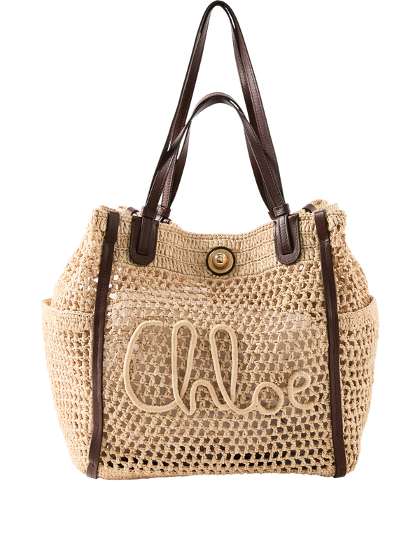 Raffia shopper 'Iconic' hot sand